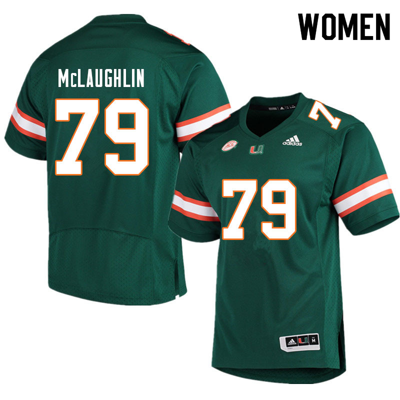 Women #79 Michael McLaughlin Miami Hurricanes College Football Jerseys Sale-Green - Click Image to Close